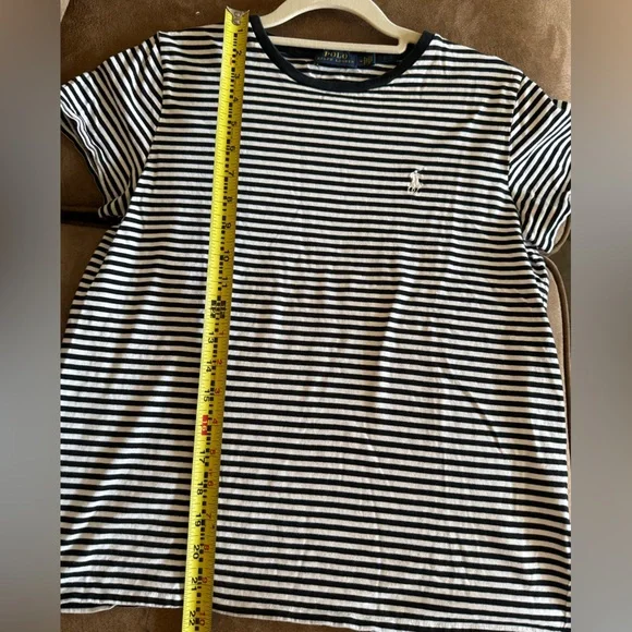 Polo Ralph Lauren Black and White Striped T-Shirt - Picture 5 of 5